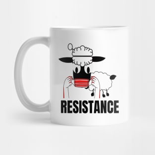 Sheep resistance with a red mask Mug